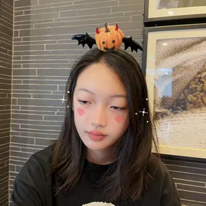 Fermagli per Capelli Halloween Ali di Pipistrello Zucca per Bambini Donne in Tessuto Peluche Accessori per Capelli da Festa
