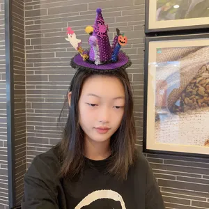 Halloween witch hat headband for girls party festive cute sparkling costume hair hoop