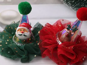 Weihnachtshaarspange Details, festliche leuchtende Santa Rentier Haaraccessoires.