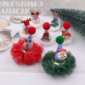 Weihnachten Laser Leuchtender Hut DIY Haarspangen Zubehör Cartoon Rentier Weihnachtsmann Haarschmuck Feiertag Dekoration Kinder Bastelbedarf