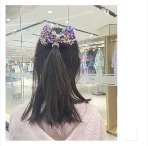 Children's sparkly sequin bow hair clip cute princess hairpin for party and daily wear