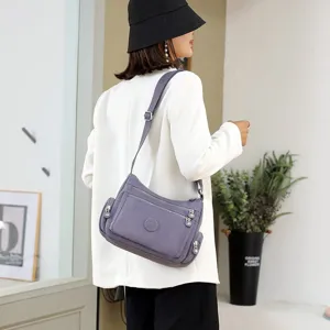 Damen Umhängetasche große Kapazität Nylon Freizeittasche Mehrfachtaschen Schultertasche