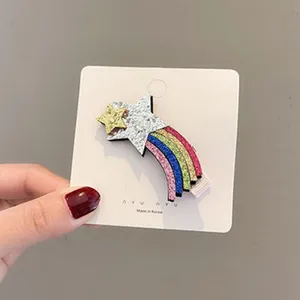 Kinder Glitzer Regenbogen Stern Haarklammer süße glänzende Haarspange Kinder Haarschmuck