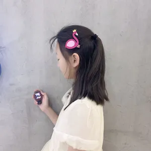 Süße rosa Flamingo Haarklammer für Mädchen, glitzerndes Kronen-Design, schönes Kinder Haaraccessoire.