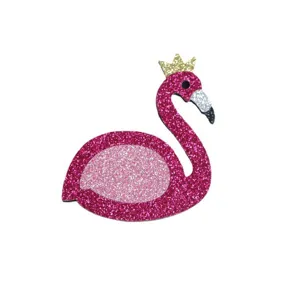 Glitzernde rosa Flamingo Haarklammer mit goldener Krone, süßer Kuchendekoration DIY Zubehör.
