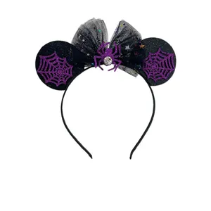 Halloween Kinder Stirnband Zauberstab Set Lila Spinnennetz Schleife Haarklip Party Dekoration Kinder Haarschmuck