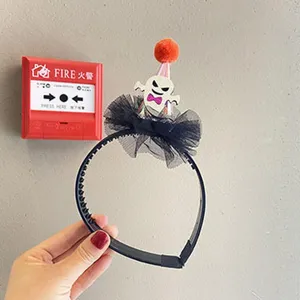 Halloween Geist Haarreif mit schwarzem Tüll und Laser Mini Hut. Tolles Party Haaraccessoire.
