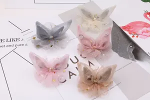Pinces à cheveux oreilles de lapin en tulle, jolis accessoires DIY pour femmes et enfants.