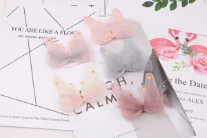 Pinces à cheveux oreilles de lapin en tulle nœud mignon accessoires pour enfants style