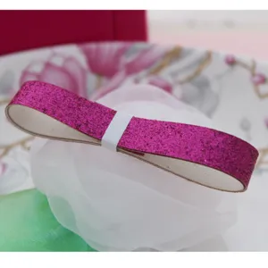 Ροζ γκλίτερ φιόγκος μαλλιών DIY αξεσουάρ παιδικό υλικό χειροτεχνίας λεπτομέρεια προϊόντος