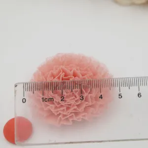 DIY handgemachte rosa Mesh Blumen Accessoires fuer Kinder Haarschmuck Basteln Material
