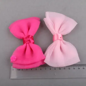 DIY handgemachte Chiffon Haarschleife Accessoires, süße rosa Schleife für Schuhe Taschen Deko.