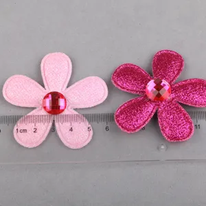 DIY handgemachte fünfblättrige Blumen Haarschmuck Kleidung Dekoration Applikationen glänzend