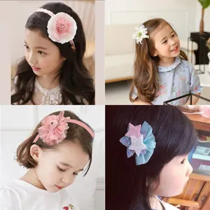 Koreanische Art Kinder Haarschmuck Stoff Blume Stirnband süße Haarklammern für Mädchen