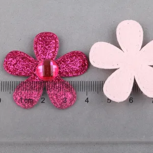 DIY handgemachte fünfblättrige Blumen Accessoires mit Glitzer für Haarspangen und Kleidung