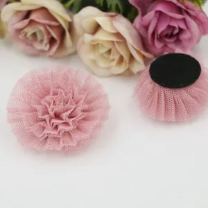 Rosa Net Tüll Blumen DIY handgemachte Zubehör für Schuhe Haarnadeln Blumenstrauß Basteln.