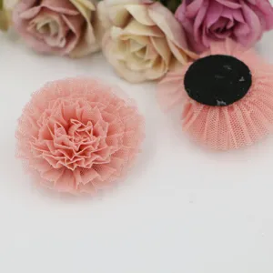 Rosa Tüll Netzblume Detail für DIY Haarschmuck und Schuhdekoration Basteln und Nähen