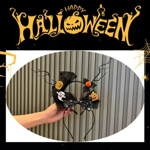 Halloween antler headband spooky hair hoop party costume photo prop black branch hair accessory