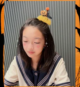 Halloween children pumpkin hat hair clip cute tulle bat festival party costume dress up accessory