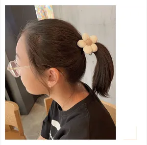 Stoff Blumen Zopfhalter Haarschmuck süsser blumiger Haargummi für das tägliche Styling.