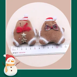 Christmas gingerbread man plush hair clips cute holiday side hairpins for girls winter accessories