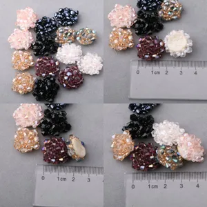 DIY Kristall Perlen Blumen Zubehör, mehrfarbige handgemachte dekorative Bastelbedarf.