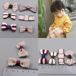 Kinder süße Schleife Haarklammern Set, bunte Stoff Haarnadeln und DIY Zubehör für Babys.