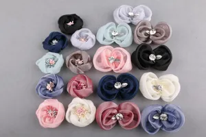Handgemachte Chiffon Blumen Zubehör DIY Organza Schleife Applikationen für Haarspangen Handwerk