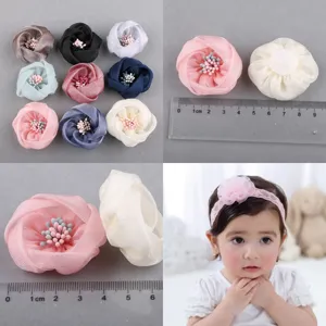 Handgefertigte Chiffon Blumen Haarschmuck DIY Basteln Stoffblumen für Haarbänder Accessoires