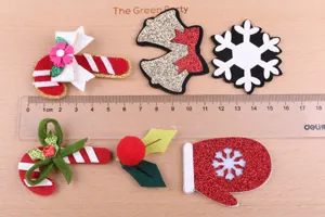 Weihnachten Filz DIY Aufnäher Set, süße Zuckerstange Schneeflocke Handschuh Accessoires Deko.