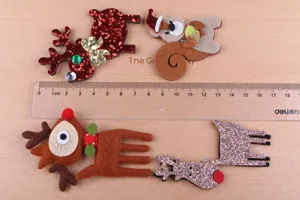 Weihnachten DIY Filz Rentier Eichhörnchen Applikation Haarschmuck Zubehör Detailansicht