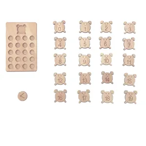 Wooden digital puzzle board early education toy set for kids learning numbers and math skills.