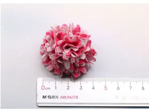 Rosa-weiße Mesh-Blumenball-Detail, DIY-Haaraccessoire-Material für Kinderbasteln.