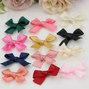 Mini Nœuds en Ruban de Satin Fait Main Joli Nœud en Tissu Garnitures de Vêtements Pour Bricolage Accessoires Cheveux Boîte Cadeau