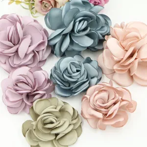 Handgefertigte Stoff Rose Blume DIY Bekleidung Zubehör Für Haarclips Hochzeit Party Dekor Strauß Material Mehrlagige Kamelie Blume Handwerk