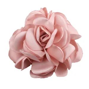 Handgefertigte große rosa Stoff-Rosenblüte für DIY-Kleidungsaccessoires Hochzeit Deko.