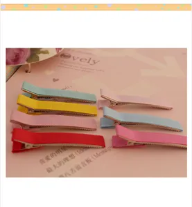 6cm lint omwikkelde krokodillenklemmen, kleurrijke DIY haaraccessoires voor kinderen.