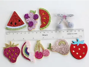Kinder Haarspitzen süße Frucht Form Glitzer Patches DIY Zubehör Set für Mädchen.