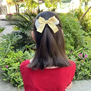 Pinza de pelo para ninos verano dulce lazo de malla accesorios para cabello de ninas