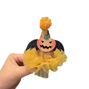 Halloween children hair clip cute pumpkin witch hat hairpin for festival party costume dress