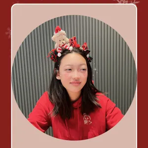 Kids Christmas woolen bear headband cute holiday hair hoop festive party photo prop