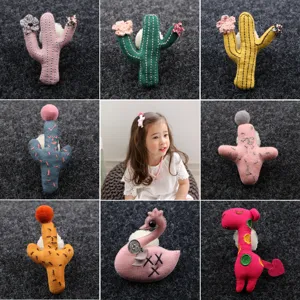 Cartoon Kaktus Tier Stoff Aufnäher Bestickte Applikationen Für Haarspangen Schuhe Taschen Strass Dekorative Patches Für Kinder