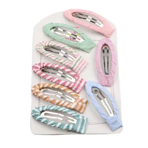 Kinder Haarklammer Set Stoff umwickelt süße Haarnadel Baby Mädchen Haarschmuck 8Stk