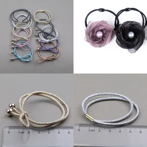 Versatile women's hair ties glitter scrunchies handmade DIY hair accessories set for daily use