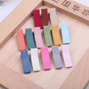 Handgefertigte Mit Band Umwickelte Entenschnabel Haarklammern DIY Zubehör Materialien 3.5CM Stoffbezogene Metallstifte Für Kinder Damen Haarschmuck Herstellung