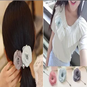 Handgemachte Stoffblume Haarspange und Brosche Zubehör, ideal für DIY Mode Dekoration.