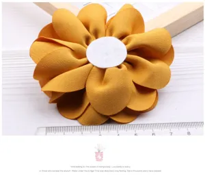 Handgemachte gelbe Stoffblume DIY Haarschmuck Material für Kinder Stirnbänder und Haarklammern