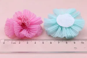 Koreanische Stoffblumen DIY Haarschmuck handgemachte Material rosa blaue Set mit Massstab