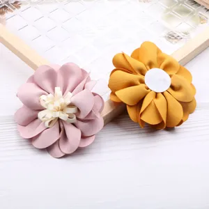 Handgemachte Stoffblume DIY Haarschmuck Kinder Kopfschmuck Material Großhandel gelb rosa