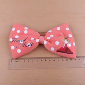 Große rosa Pünktchen Schleife Haaraccessoire DIY Material, ideal für Haarbänder und Dekoration.
